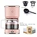 Produktbild Kleine Kaffeemaschine für den Haushalt, automatische Mini-Kaffeemaschine mit Tropffunktion, 1 Person, 2 Personen, 550 Watt, 750 ML,Rosa,750 ml