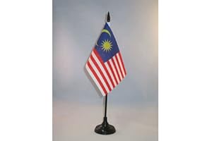 AZ FLAG Bandiera Da Tavolo Malesia 15X10Cm - Piccola Bandierina Malese 10 X 15 Cm