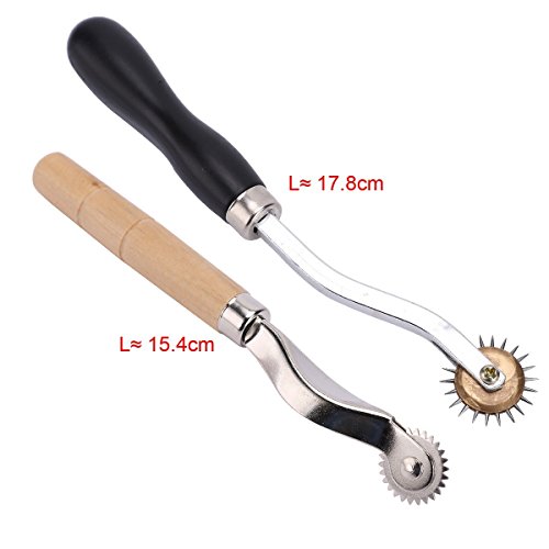 Musuntas 2er 2mm & 4mm Schnittmusterrädchen mit Holzgriff, Kopierrädchen Markierrädchen Schneiderrädchen Schnittmusterrad - 3