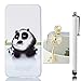 Produktbild Huawei P8 Lite Hülle,Sunroyal Funny Schwarz Weiß Panda Ultra Dünne Slim Hart PC Case Hülle Haut Zurück prägen Bunte Malerei Pattern Schutzhülle Cover Hart Rückseite Handytasche Hülle Schale Etui Tasche Case Cover Haut Schale für Huawei P8 Lite + Glitzer Sparkle Crystal Anti-Staub Stecker und Stylus Touch Pen