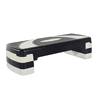 Homcom Stepper Fitness Aerobic Hauteur reglable Surface antiderapante 80 x 31 x 20 cm Noir Gris Clair