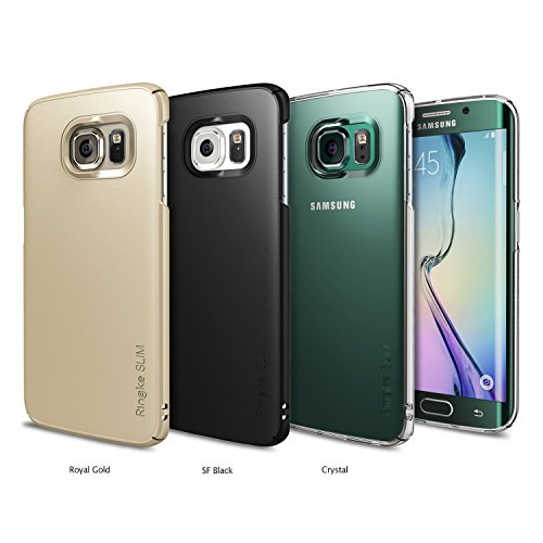 Funda Galaxy S6 Edge - Ringke SLIM    Completo Top   Bottom Cobertura    BLACK  Fluid Borde Curvo Touch Dise  o Avanzada Dual Coating Tecnolog  a All Around Protecci  n de Borde Duro Carcasa Funda para Samsung Galaxy S6 Edge - ECO Paquete