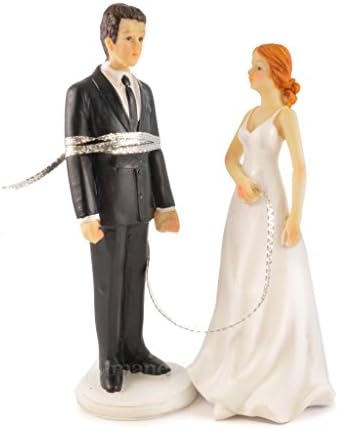 Lassoed Groom Wedding Couple Cake Topper