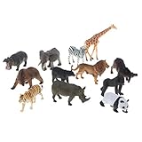 Material: Hartplastik, PVC Fenteer 12pcs Lebendige Kunststoff Zoo Tier Modell, Spielfiguren aus Plastik, Kinder Party Streich Witze Spielzeug