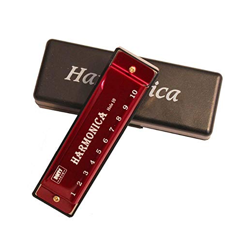 Preisvergleich Produktbild lennonsi Blues Mundharmonika 10 Löcher 20 Töne, Titan-Kupferkern für Anfänger Professionelle Schüler