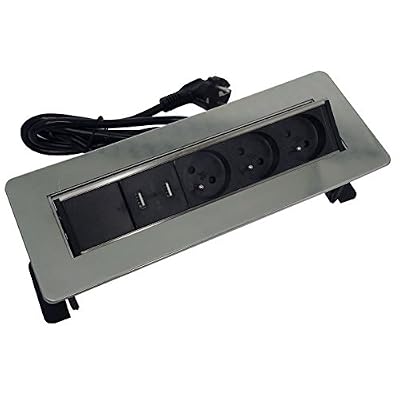 Otio - Bloc prise encastrable pivotant 3x 16A avec 2x USB