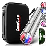 Zeencare 5 Leds Red Blue Light Therapy Wand For Joints Muscle Pain Relief, Portable Therapy Torch With Rechargeable Battery, Deep & Near Light Wavelength, Handheld Red Light Device For Face & Body