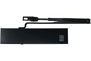 STAHL-DESIGN-TEBART ECO-Schulte TS 20 (EN 2/3/5) Cierrapuertas nuevo con SGS RAL 9005 ECO negro y con varillaje de tijera; EN 1154; ancho máximo de la puerta: 1.250 mm - 24,3 x 4 x 5,6 cm