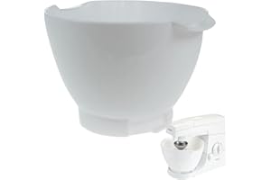 UTIZ Grand bol mélangeur rond blanc compatible (4,6 l) pour modèles Kenwood KM201, KM210, KM220, KM290, KM300, KM310, KM315