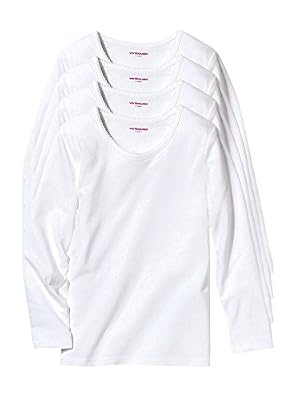 VERTBAUDET Lot de 4 T-Shirts Fille Manches Longues Blanc 3 A