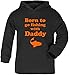 Purple Penguin Clothing Baby Toodler Hoodie - Born to go Fishing with Dad - Black / Orange Print 6-12 Months