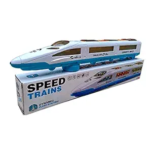 Arihant E Commerce Plastic 3D Dynamic Flash Electric Emu Speed Trains (Blue and White)