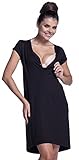 Zeta Ville - Damen Umstands Still-Nachthemd Kontrastdetails Knopfleiste - 981c