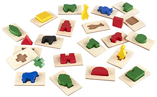 Preisvergleich Produktbild Guidecraft G5060 - 3D Fühlen und Finden Holzspielzeug mit bunten Puzzleteilen