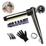 32mm curling iron ❤ ️ cerámica ▶: PTC calefacción de PTC permiten una segura y eficaz de transferencia térmica. cerámica lockenstab s8512ds reducía. refractario viene con un calor Guante 24 W & cuatro horquillas, para mantener la cabeza fría, para evitar un verkeilen.