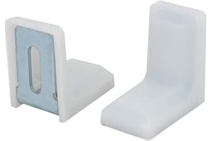 DONLEEVING Luckycivia 40 Pack Metal Plastic L Shaped Angle Bracket, L Shape Cover Right Angle Corner Brace,White (28mmx28mmx19mm)