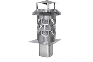 Nischenmarkt Schornsteinaufsatz/Kaminhut/Regenhaube Windkat Edelstahl DN 180 - Einschub abgerundete Ecken 176 mm z.B. für Plewa/Tona + Silikon