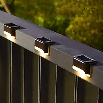 Solpex Solar Deck Lights Outdoor 16 Pack Solar Waterproof LED Solar Lights for Outdoor Stairs, Step, Fence, Yard, Patio, and Pathway (Bronze Brown, Warm White)