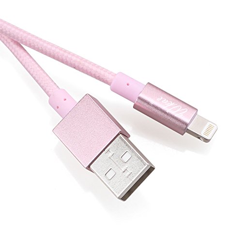 Wkae® [Apple-MFi Certified] 1M Metall geflochtenes Blitz zum USB-Kabel Lade- und Data Sync-Kabel 8-Pin-kompatibel f¨¹r iPhone 6/6 Plus / 5 / 5C / 5S, iPad Air, iPad 4. Generation, iPad Mini / Mini Retina, iPod Touch 5. Generation und iPod Nano 7(Pink) - 5