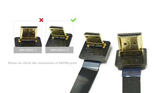 FPV HDMI Kabel Mini HDMI männliche Schnittstelle 90 Grad zum Standard HDMI Mann 90 Grad für bürstenlose Kardanische Handgriff Kardanische Drohne dsrl Kardanische Multicopter Luftbild Fotografie schwarz 60CM - 7