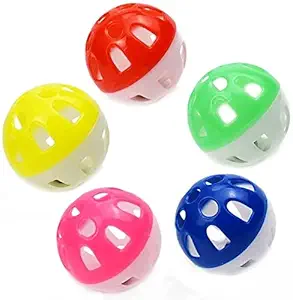 Dog Trust Cat Toy Ball with Bell, Pet Toy Cat Bell Ball Cat Toy with Bell Cat Jingle Balls for Cats Kitten, Plastic Cat Toys Jingle Balls Pounce Chase Rattle Ball Toys Random Color (18 Pcs)