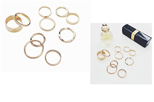 Korea Style Fashionable Jewellery Earrings and Rings | Unique and Memorable | For KPOP and Korea Fans | Choose from Different Styles (Rings-Set (Gold))
