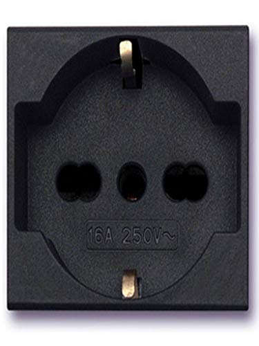 45390/15TS -PRESA UNEL BIPASSO 2P+T 10/16A NOIR