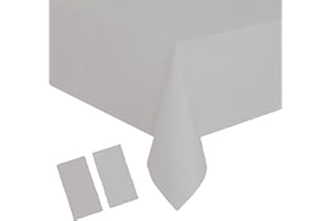 YAAVAAW 2Pcs 137*274cm Silver Disposable TableCloth Table Covers,Rectangular Dining Tablecovers Plastic Silver Table Cloth Party for Picnic,BabyShower,Wedding,Christmas,Birthday,Halloween,Parties Decorations