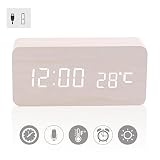 Hecho de material de madera, perfecto para su mejora del hogar no sólo un reloj de alarma, sino una decoración de escritorio para la vida moderna