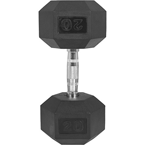 Hexagon Gummi Studio Hantel 2-50 KG | Gummi Kurzhantel mit Beschichtung | ergonomischer Chrom Griff - 3