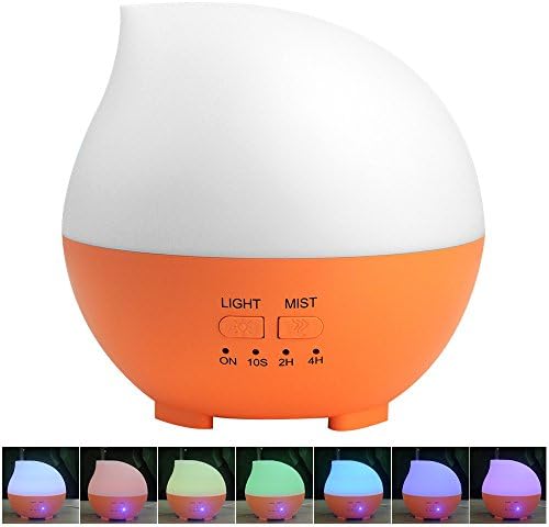 Ultrasonic Cool Mist Humidifier Aroma Diffuser,YCTA 300ML Essential Aromatherapy Oil Diffuser With Waterless Auto Shut-off Diffuser for Home Office Yoga Spa(waterdrop orange)