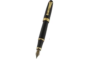 GULLOR Luxury Fountain Pen Jinhao 450 Black with Golden 18kgp Broad Nib Medium
