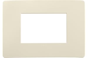 VIMAR 14653U.12 PLANA UP Placca naturalmente integrabile con Plana, 3 moduli, tecnopolimero, avorio matt