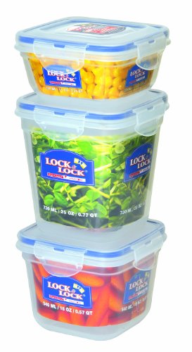 Lock & Lock HSM8240S3 Vorteilspack Multifunktionsboxen quadratisch