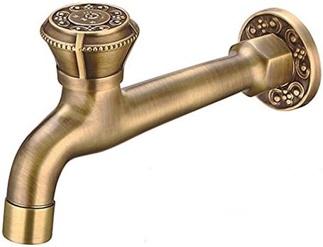 MIAORUI All copper faucet, Chinese retro faucet, extended mop pool, leading into the wall style antique leading garden leader,A