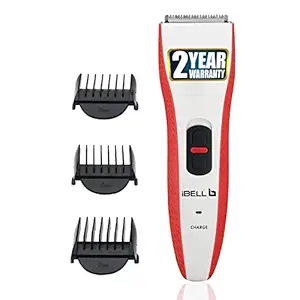 iBELL T8120 Cordless Rechargeable Trimmer, Moustache/Beard Clipper, 45 Minutes Run Time, Stainless Steel Blade, For Men (Red & Black)