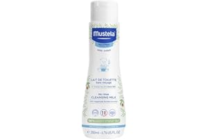 Mustela Latte di Toilette al Perseose d'Avocado BIO, Viso, Corpo, Cambio Pannolino, Neonati, Bambini, Adatto a tutta la Famiglia - Deterge Senza Risciacquo, 98% Ingredienti di Origine Naturale (200ml)