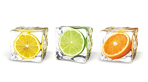 Eurographics DGS-DT5178 Fruits in Cubes 50x90 ESG-Küchenspritzschutz, Glas, Mehrfarbig, 90,00 x 50,00 x 0,50 cm