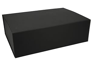 ideas in boxes Premium Geschenkbox mit Deckel faltbar, Geschenkkarton, Magnetbox, Geschenkverpackung für Weihnachten Geburtstag, Magnetfaltbox, Schwarz, 33x22x10cm
