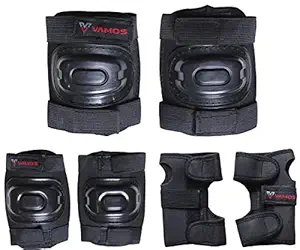 Vamos Protective Set Guard Protection kit with Knee, Elbow and Wrist Guards (Set of 6) Suitable to Kids of Age 6-15 Years for Skating, Cycling, Skateboarding and Roller Skating