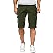 Produktbild Zolimx Einfarbige Herren-Shorts mit mehreren Taschen, Herren Knopf Einfarbig Baumwolle Mehrfach Overalls Shorts Cargo Short Pant