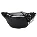 Produktbild Spriteman Damenmode Bauchtasche Kette Leder Umhängetasche Schultertasche Brusttasche Praktisch Gürteltasche Hüfttasche mit Reißverschlusstasche für Alltag Reise Festivals(Schwarz)