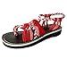 Produktbild Yvelands Damen Sandalen Sommer Mode Rom Verband Sandalen Peep Toe Casual Flache Strand rot42