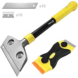 Vakoo Grattoir pour Plaque avec 20 Lames Métalliques, Heavy Duty Scraper, Universel Grattoirs pour Vitre, Vitrocéramique, Plaque à Induction, Voiture, Miroir, Autocollant, Nettoyage