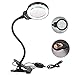 Produktbild Lupe mit 3-facher Beleuchtung, USB-betrieben, optisches Glas zum Anklipsen, mit 2 Lichteinstellungen und Metallklemme für enge Arbeiten, Lesen, Hobbys, Arbeiten und Löten