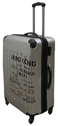 Preisvergleich Produktbild Koffer City Silber Größe XL Carbon 100% Polycarbonat Hartschale Reisekoffer Trolley Case Fa. Bowatex