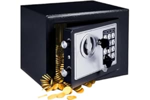 JAOSY 4.6L Digital Steel Safe Box Electronic Security Home Office Money Cash Safety Box 2 Emergency Keys Fireproof Safe for Money Document Jewelry (Black)