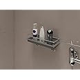 Hepo Stainless Steel Accessory Shelf for Bathroom | Kitchen Rack 1 Accessory Shelf | 1 Plastic Tray | 2 Cover Cap | Bathroom Accessories 300mm | 5 Years Warranty Against Rusting | 928036900