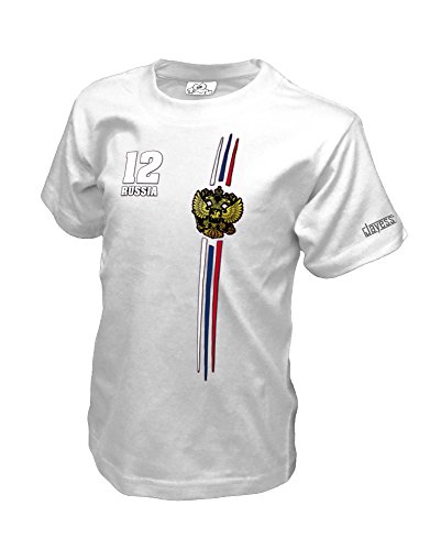 RUSSIA FAN SHIRT – RUSSLAND – EM 2016 – KIDS – WEISS – T-SHIRT by Jayess-Kids Gr. 110/116