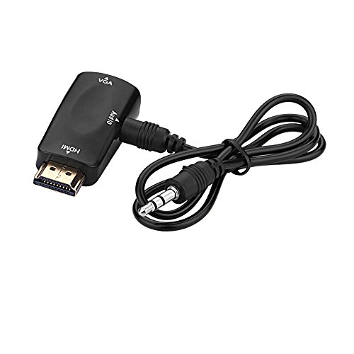 SIENOC HDMI Stecker zu to VGA+Audio Kabel Konverter Adapter für Full HD HDMI auf VGA Adapter inkl. Audio-Übertragung (Line out) | Konverterkabel | bis zu 1080p / HDTV Unterstützung | digital zu analog | in Schwarz - 4